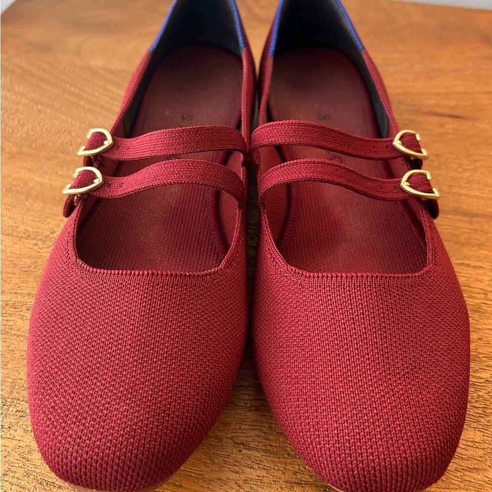 Rothy's Cabernet Double Buckle Mary Jane Flats - Picture 3 of 7